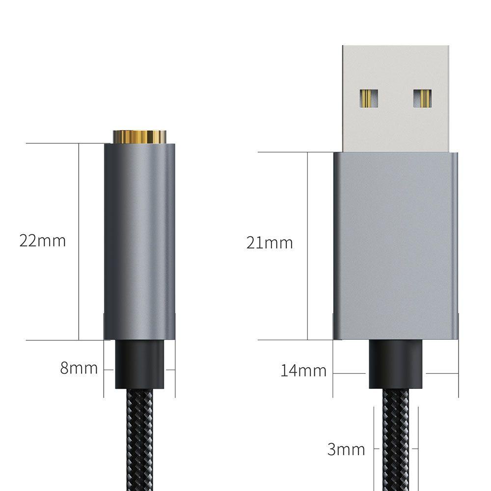 Dây Cáp Chuyển Đổi Thẻ Âm Thanh USB Sang Tai Nghe 3.5mm TAYLOR1 Cho Máy Tính Laptop