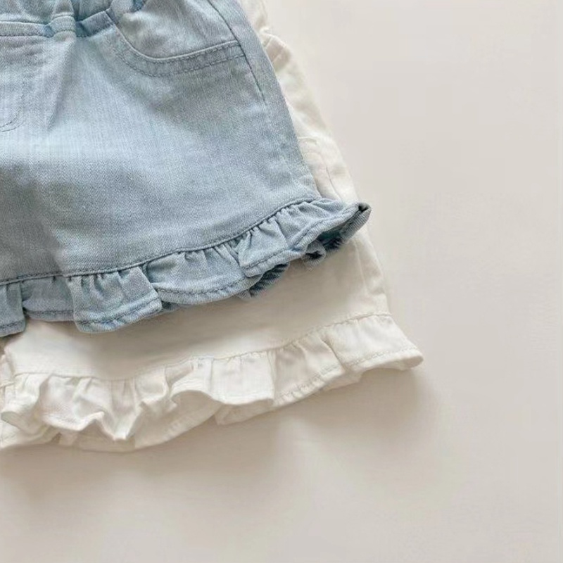 Quần Short Denim Thời Trang Mùa Hè Cho Bé Gái 1-6 Tuổi