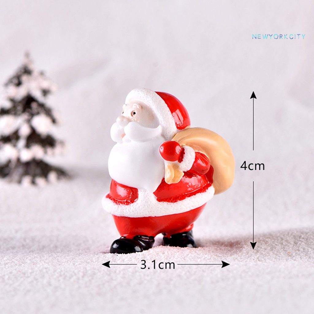 Mô hình ông già noel mini bằng nhựa màu sắc tươi sáng trang trí giáng sinh
