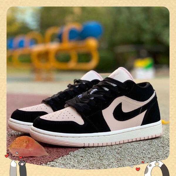 Giày 𝐉𝐨𝐫𝐝𝐚𝐧 hồng đen thấp, Giày thể thao JD1 low black pink phối đồ siêu xinh cho nữ bản đẹp 2022 Full Box tặng kèm dây