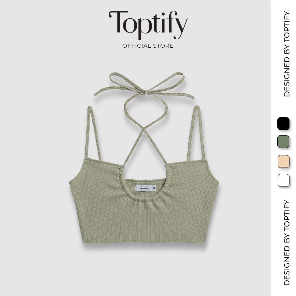 Áo croptop nữ hai dây TOPTIFY kiểu yếm cột cổ khoen ngực Rosalie Top AC46