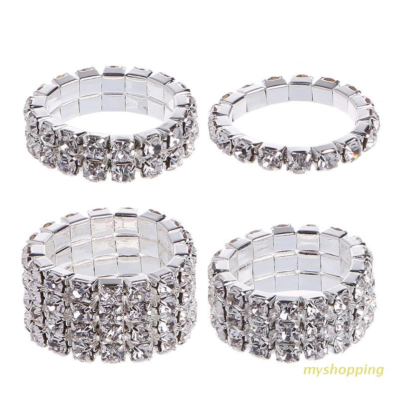 Nhẫn đeo ngón tay đàn hồi đính đá nhân tạo độc đáo dành cho lời hứa tình bạn đám cưới đính hôn