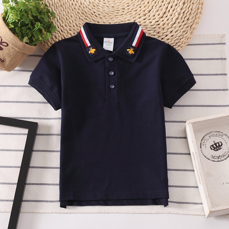 Áo thun polo thời trang thường ngày năng động cho bé trai Cotton nguyên chât Đồng phục