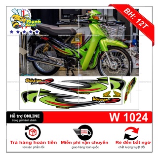 Ten rời xe wave nhỏ đời đầu xanh đen phố decal