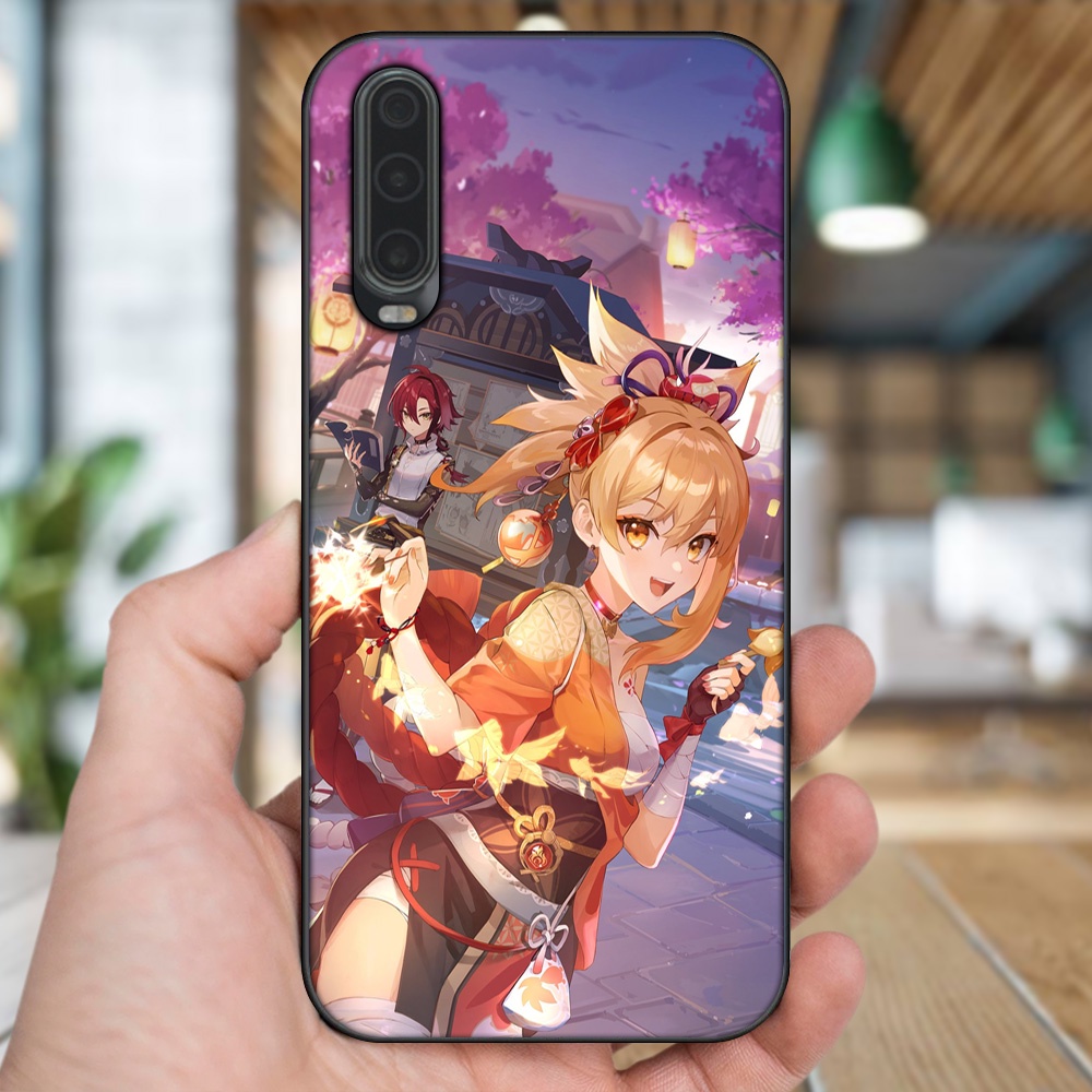 Ốp lưng Huawei P30 viền đen in hình Yoimiya Genshin Impact