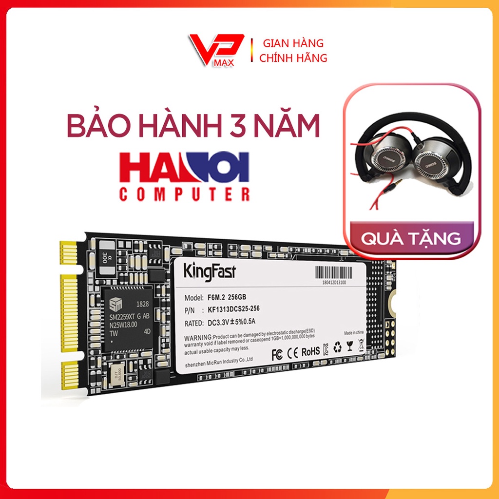 SSD 256Gb Kingfast M2 2280 cho máy tính Tặng kèm Tai nghe trùm đầu