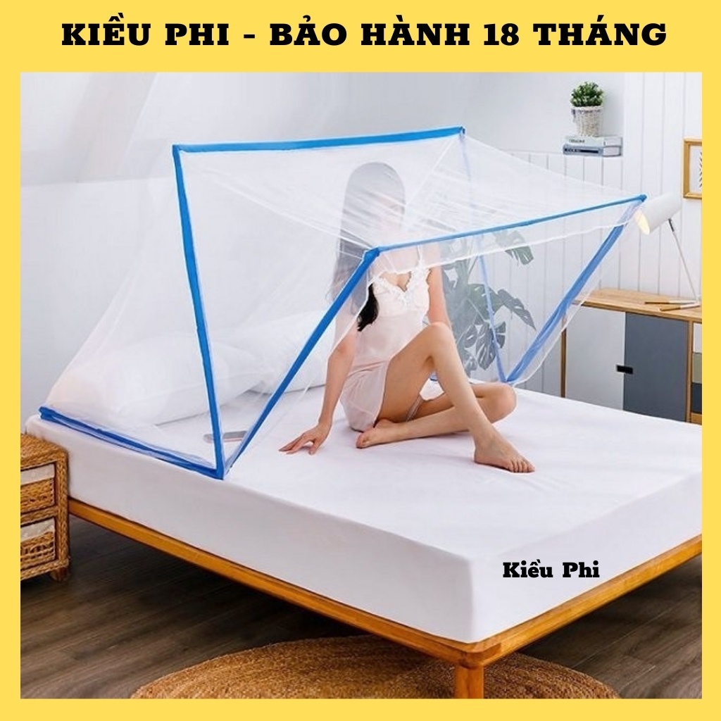 Màn chụp chống muỗi xếp 1mxm9, m4xm9, m6xm9 - Mùng chụp tự bung gấp gọn cao cấp Kiều Phi