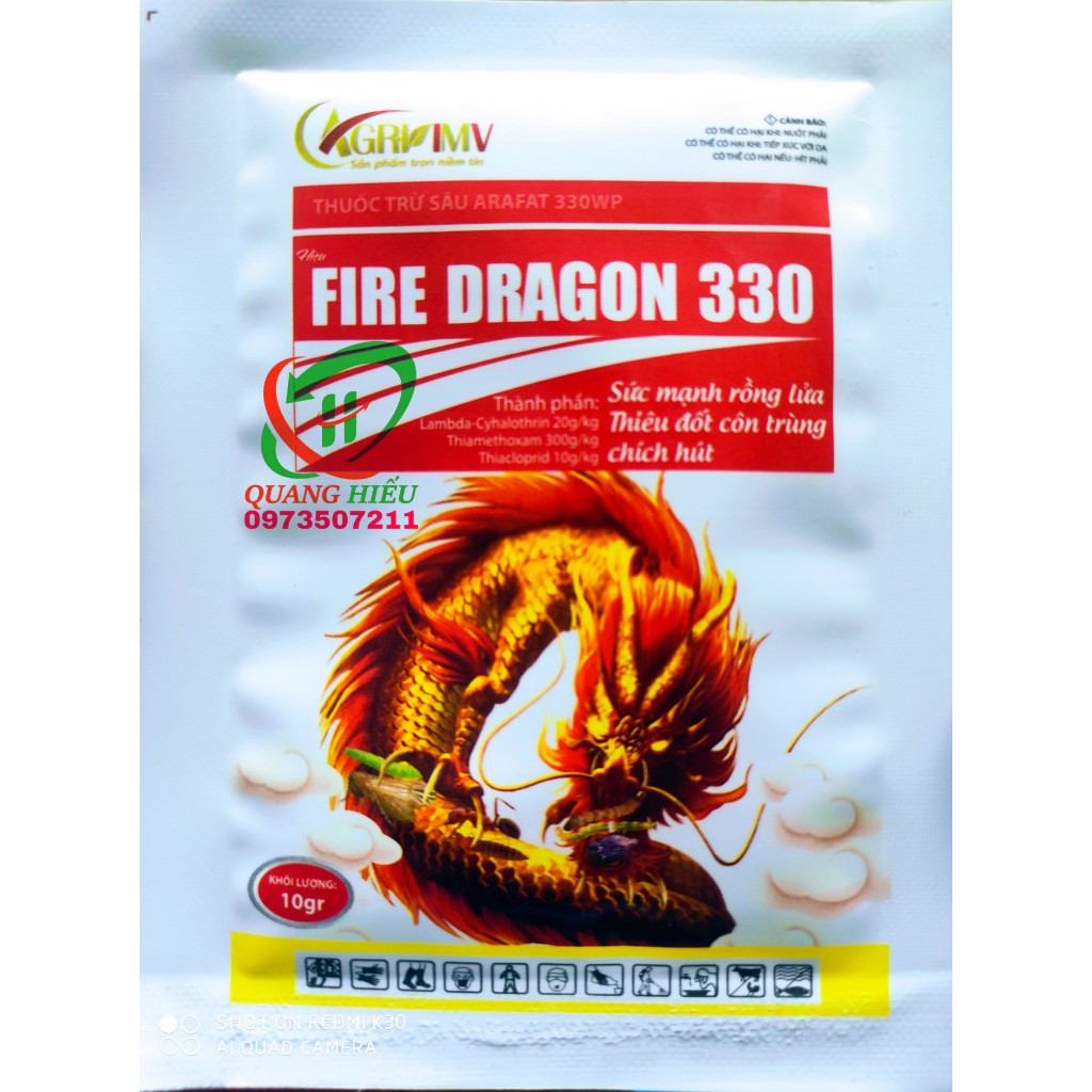 FIRE DRAGON 330WP thuốc diệt sâu cao cấp dạng bột hòa tan hàm lượng cao 10gr