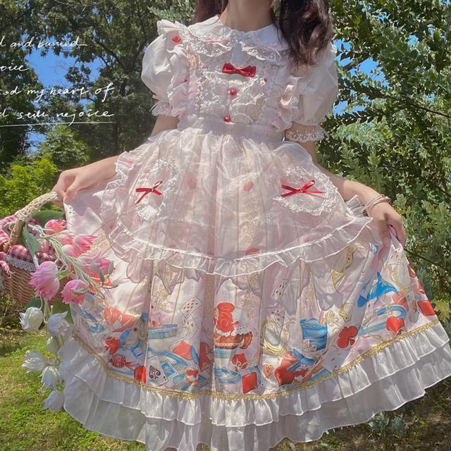 Bán chạy ~ niliman ~ Hàng chính hãng Đầm lolita Alice afternoon tea jsk dây đeo dễ thương cho nữ sinh