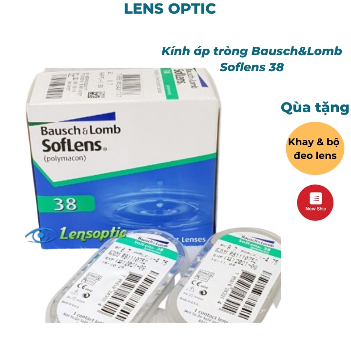 Kính áp tròng Bausch Lomb dùng 3 tháng không màu, lens mắt trong suốt có độ cận - Lens Optic