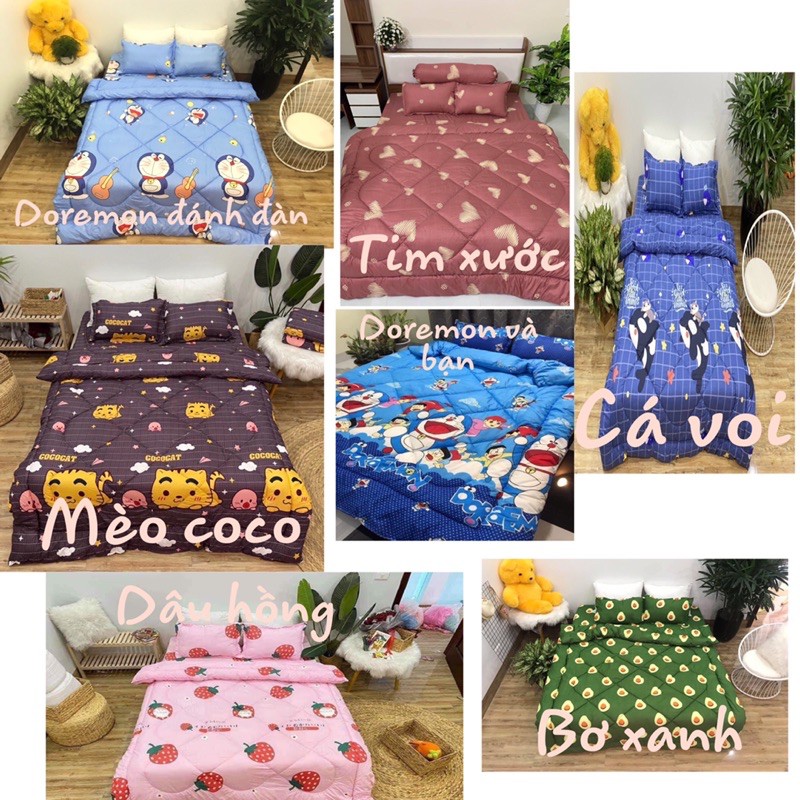 Bộ Chăn Ga 5 Món Cotton Poly - Chăn Phao Trần Dầy Dặn | BigBuy360 - bigbuy360.vn