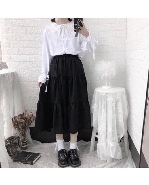 RI SKIRT - CHÂN VÁY LƯNG CHUN XẾP TẦNG | BigBuy360 - bigbuy360.vn
