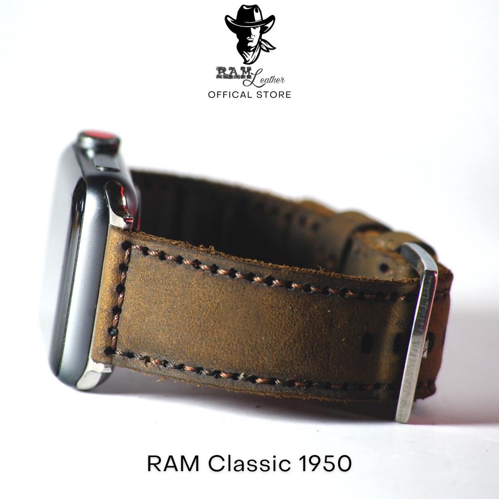 Dây đồng hồ Apple Watch , Iwatch Da Bò Nâu Đất RAM Leather 1950 Bền Đẹp