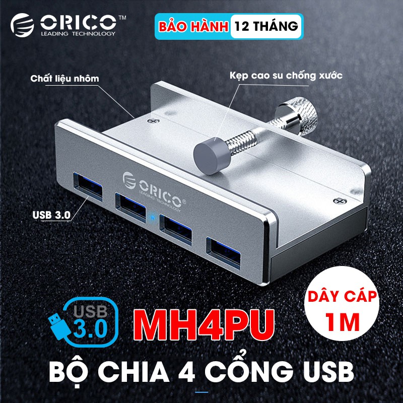 Bộ chia cổng USB Hub 4 ports USB 3.0 Orico MH4PU - Bảo hành chính hãng 12 tháng