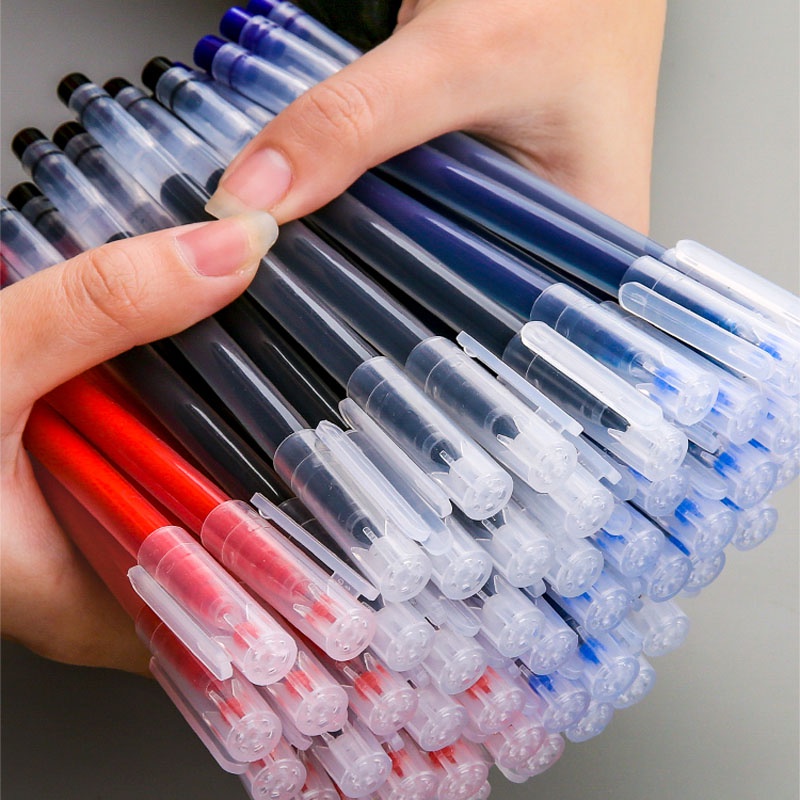 Set 6 Bút Mực Gel Ngòi 0.5MM Màu Đen / Đỏ / Xanh Dành Cho Học Sinh