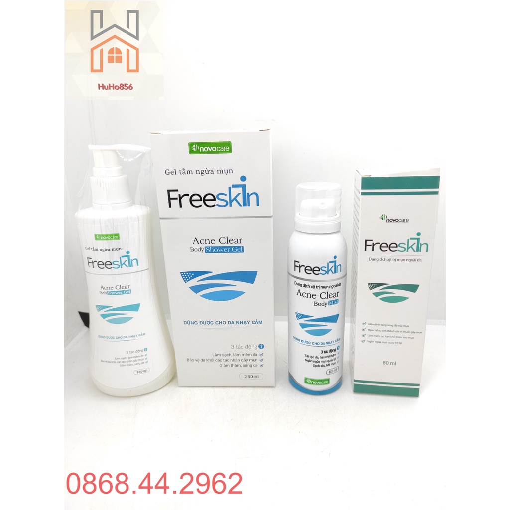 Gel Tắm Freeskin và Xịt Mụn Freeskin