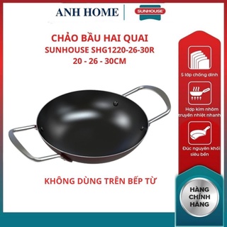 Chảo nhôm chống dính bầu sunhouse 20 28 34 cm chính hãng chảo sâu lòng hợp kim nhôm