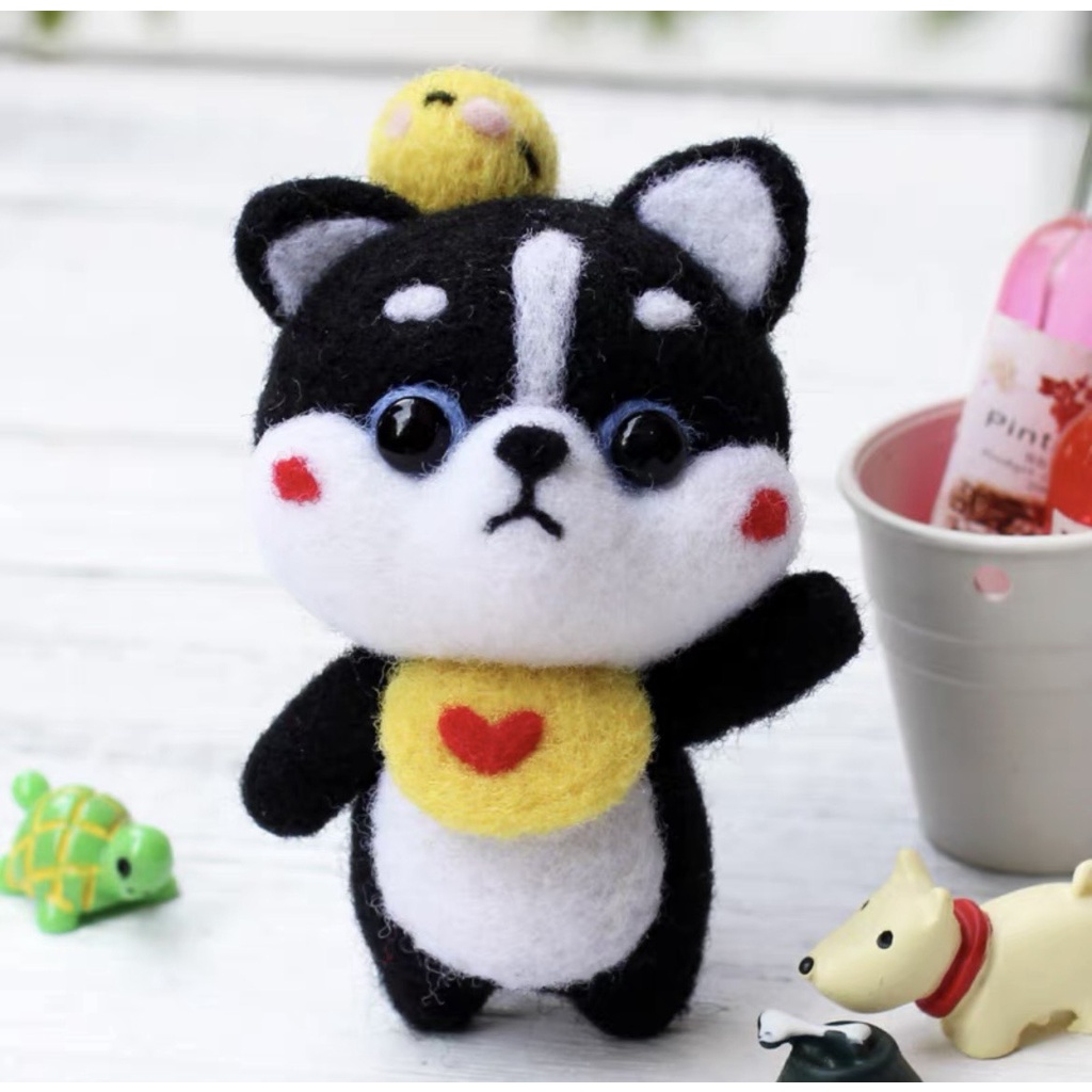 Len Chọc Handmade, Bộ Kit Len Chọc Shiba Chó Mực