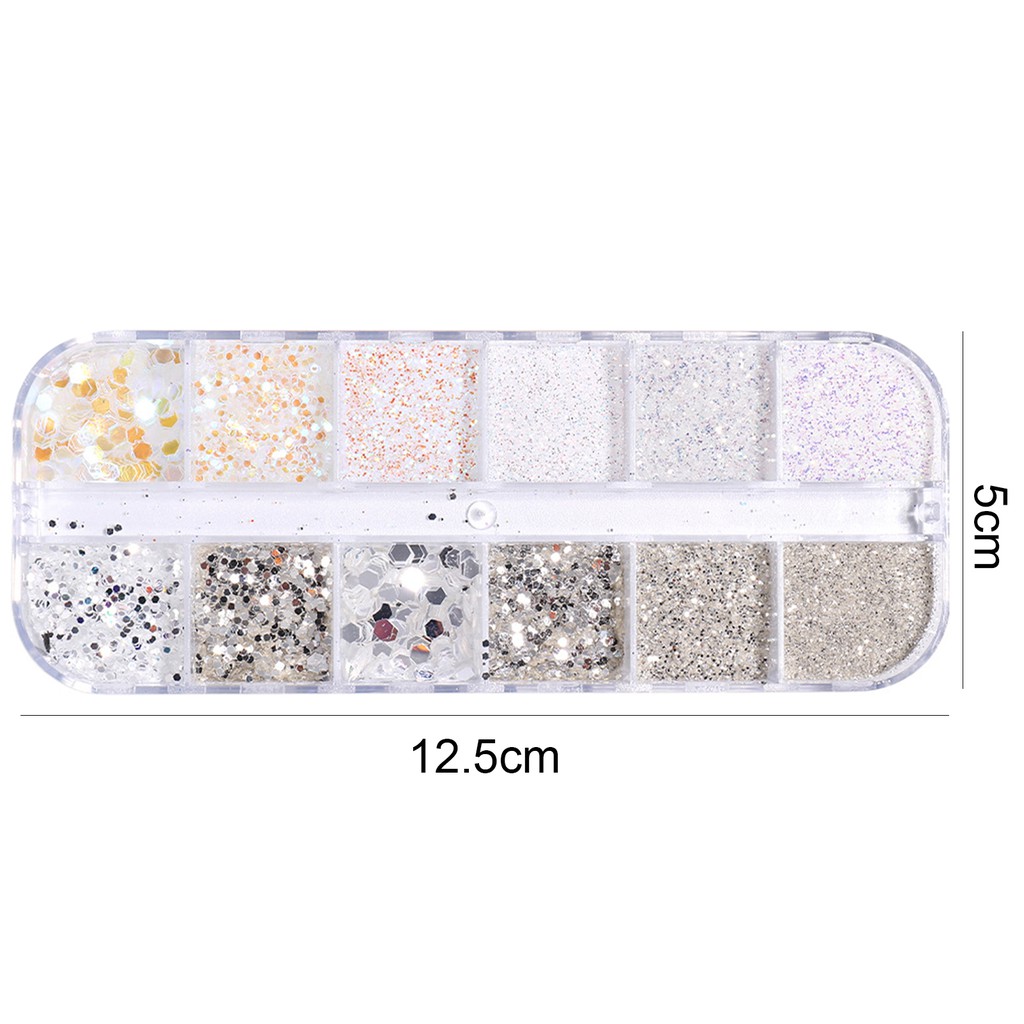 Hộp kim tuyến lấp lánh độc đáo dành cho trang trí móng tay nghệ thuật DIY