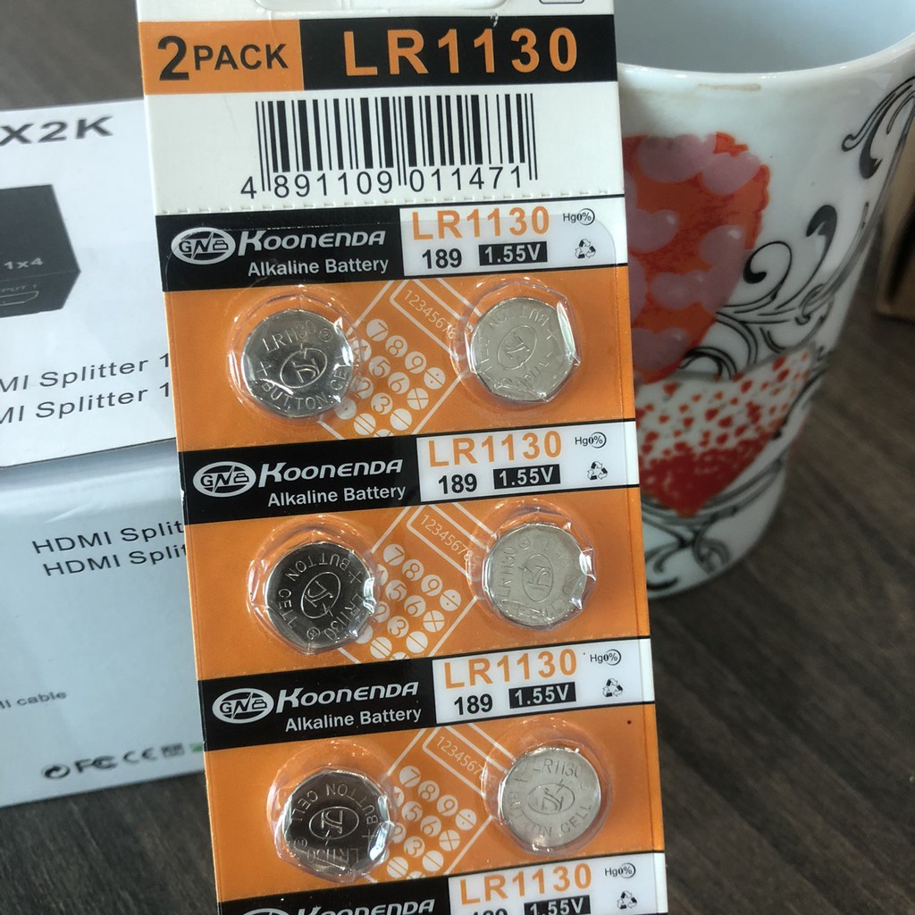 Vỉ 10 viên pin Cúc áo AG10 LR1130 LR54 cho đồng hồ đeo tay, máy tính cầm tay