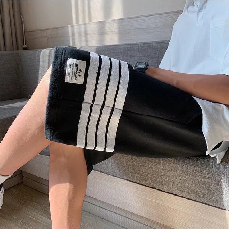 Quần Short Dáng Rộng Họa Tiết Kẻ Sọc Phong Cách Hip Hop Nhật Bản Thời Trang Cho Nam Size M-3XL