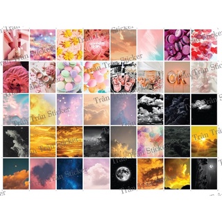 sticker aesthetic set  10 tấm