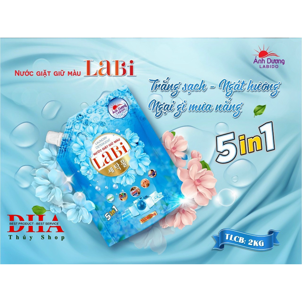 NƯỚC GIẶT XẢ LABI ÁNH DƯƠNG 5 TRONG MỘT (TÚI 2KG).