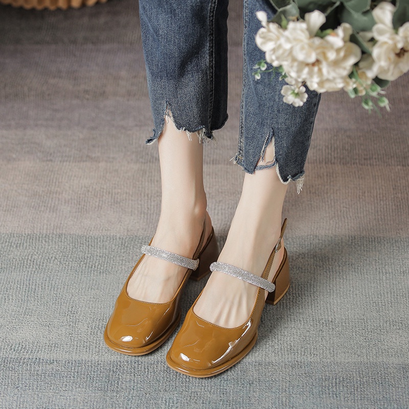 Giày Cao Gót Mũi Vuông Phong Cách Pháp Thời Trang Cho Nữ