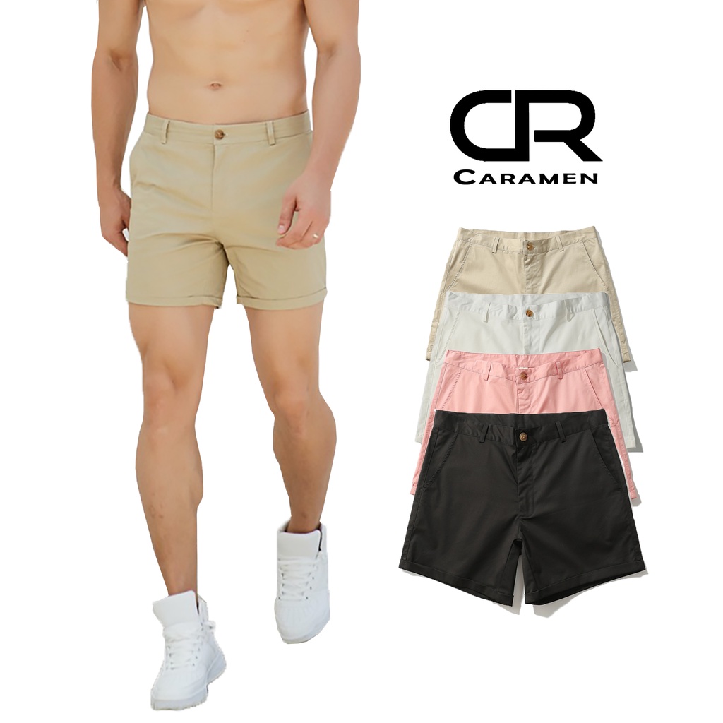 Quần Short Kaki Nam CARAMEN vải Mềm Mịn, Khóa Kéo, Phong Cách Trẻ Trung