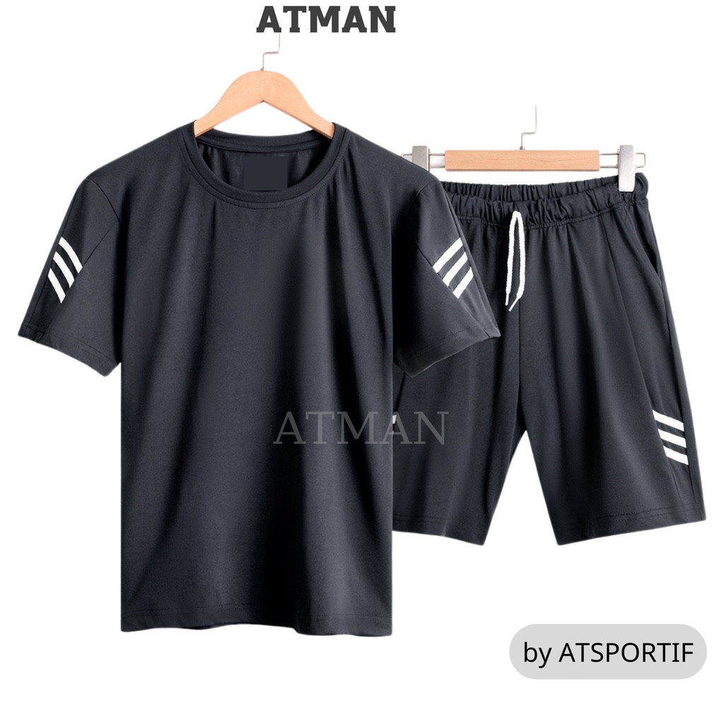 Bộ Thể Thao Nam ATMAN quần áo tập gym vải thun lạnh thoáng mát co giãn năng động thời trang nhiều màu