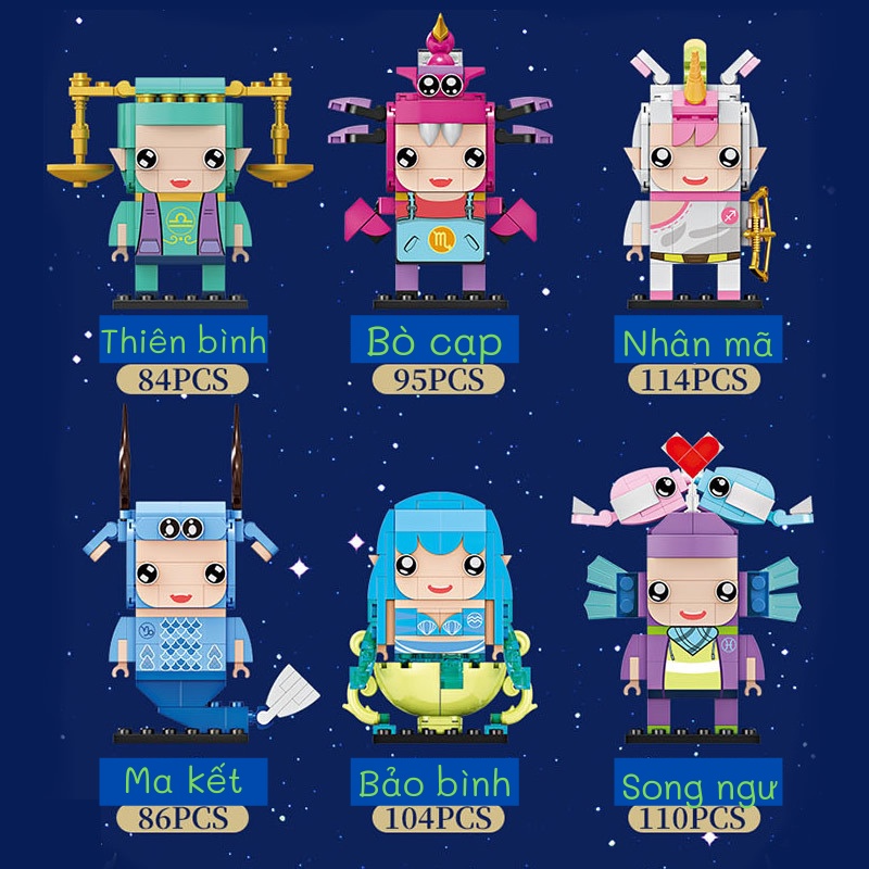 Đồ chơi lắp ráp, đồ chơi lắp ghép mô hình cung hoàng đạo 3D mô hình 12 cung hoàng đạo 9cm