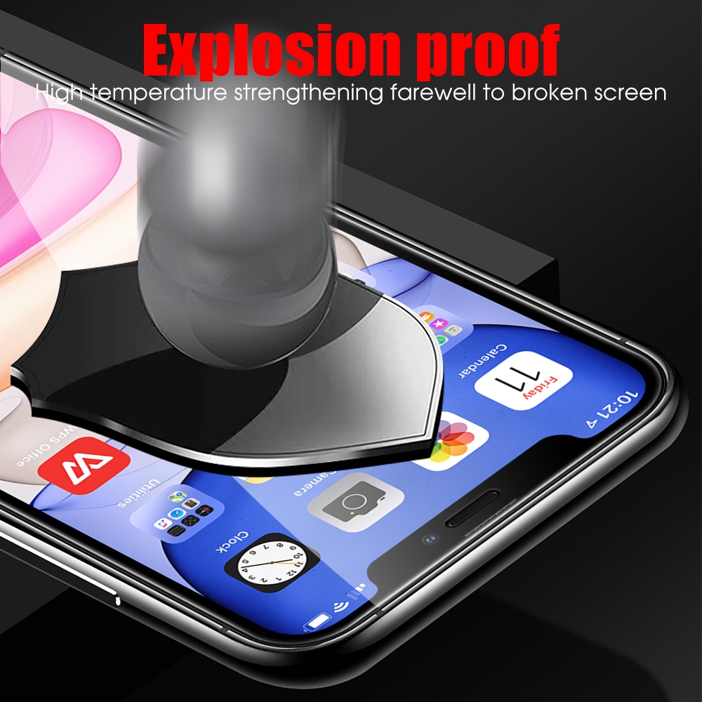 Kính Cường Lực 9D Bảo Vệ Toàn Màn Hình Cho iPhone 11 Pro X XS Max XR 6 6s 7 8 Plus