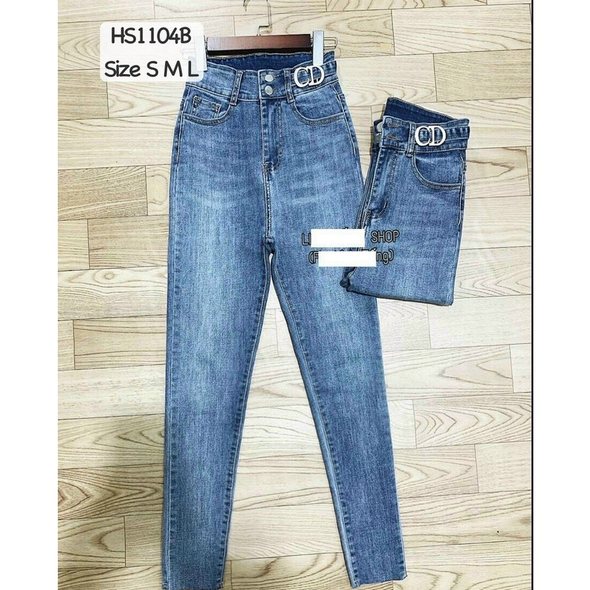 Quần jean nữ xanh trơn cao cấp - Chất liệu Denim, co dãn tốt (Hàng chuẩn form) Thời Trang Nam Nữ Gemini KVC5058