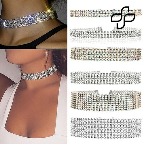 Vòng cổ choker đính đá nhân tạo lấp lánh sang trọng thời trang dành cho nữ
