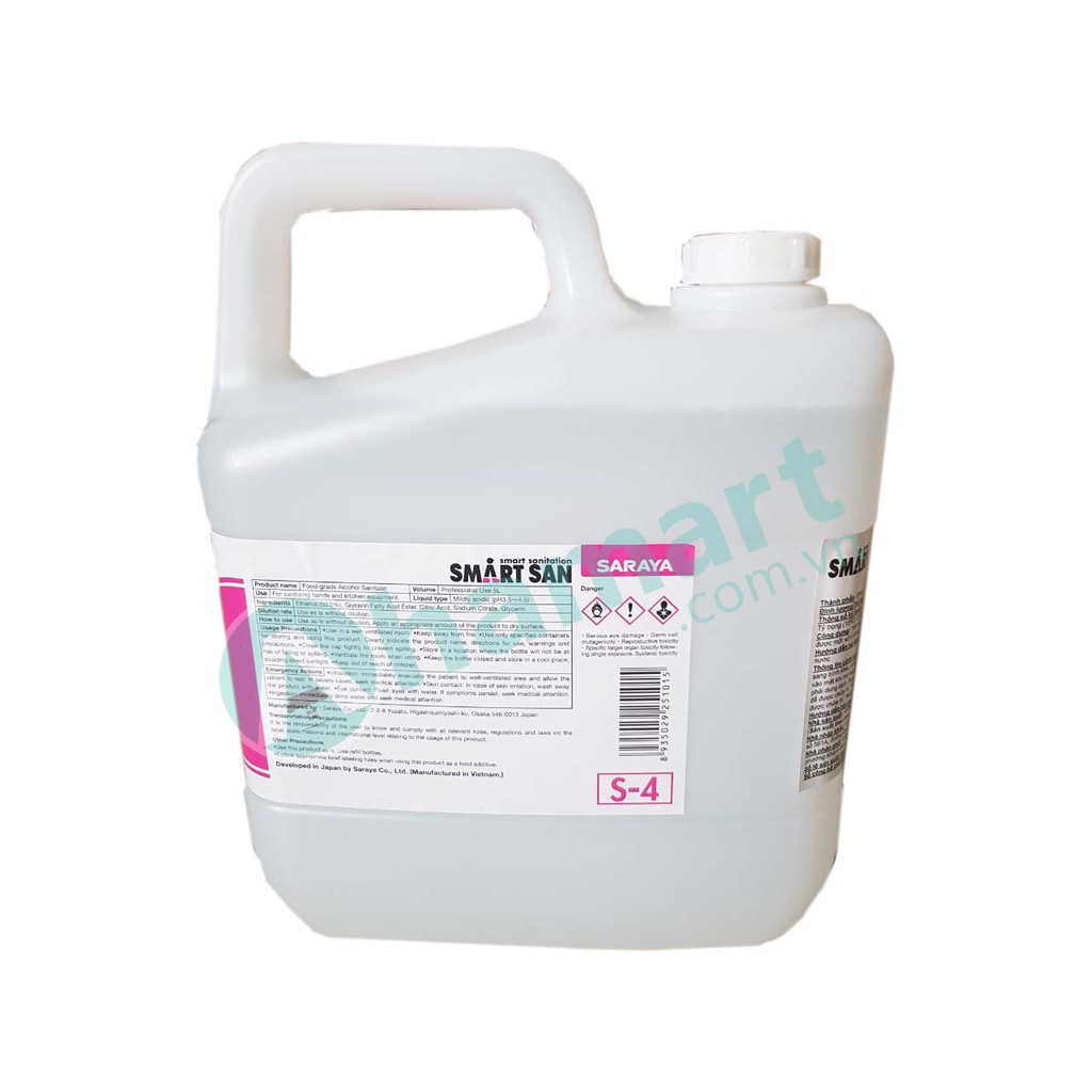 Cồn diệt khuẩn thực phẩm Smartsan S-4 Food-Grade Alcohol Sanitizer 5L | BigBuy360 - bigbuy360.vn