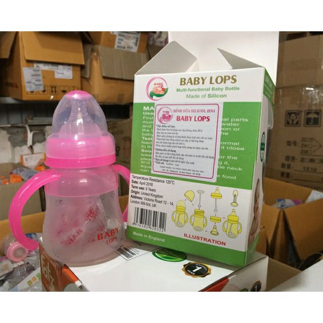 Bình sữa 2 chức năng silicol Baby Lops 150ml