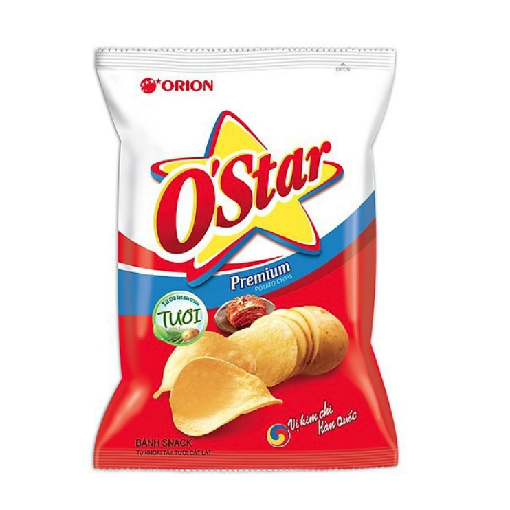 Bánh Snack O'star Vị Kim Chi, Muối, Tảo Biển Bịch 36 - 63g