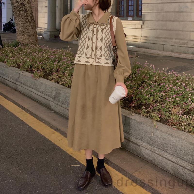 Áo dệt kim không tay cổ chữ V họa tiết hình thoi màu đen / mơ / lam kiểu xuân thu cho nữ