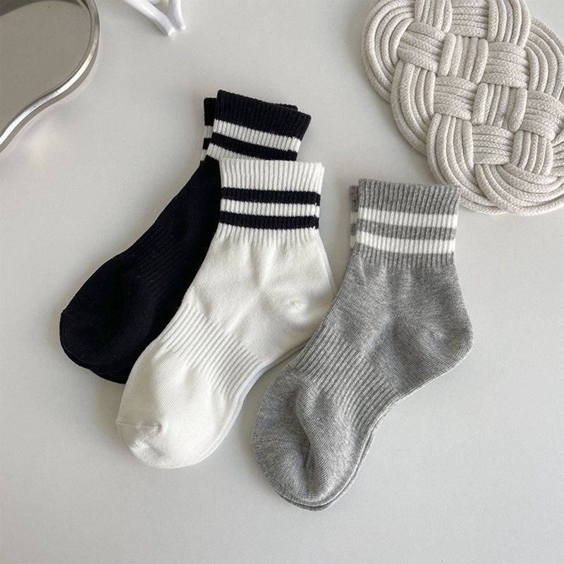 1 đôi vớ cotton dài 10m họa tiết kẻ sọc nhiều màu sắc dễ thương dành cho nữ