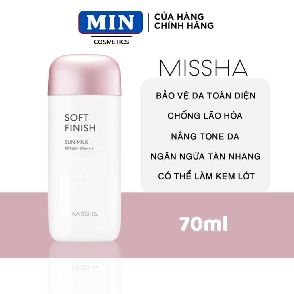 Kem Chống Nắng Missha Soft Finish Sun Milk SPF50 70ML