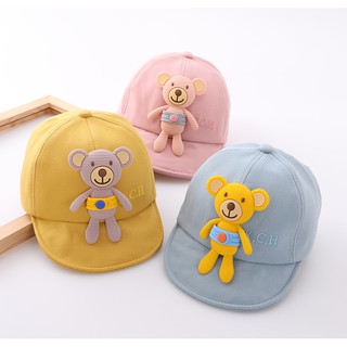 Mũ/Nón Lưỡi Trai Cotton Hình Gấu Dành Cho Bé Từ 0 - 2 Tuổi