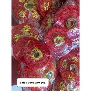 Đèn lồng nhung đỏ size 35cm