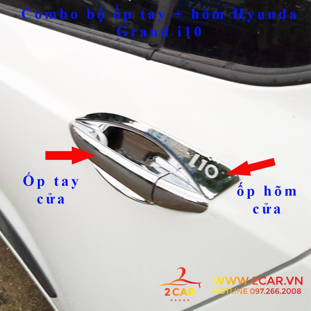 Ốp tay nắm, hõm cửa xe Hyundai i10 hatchback, sedan 2014-2019, 2019-2020