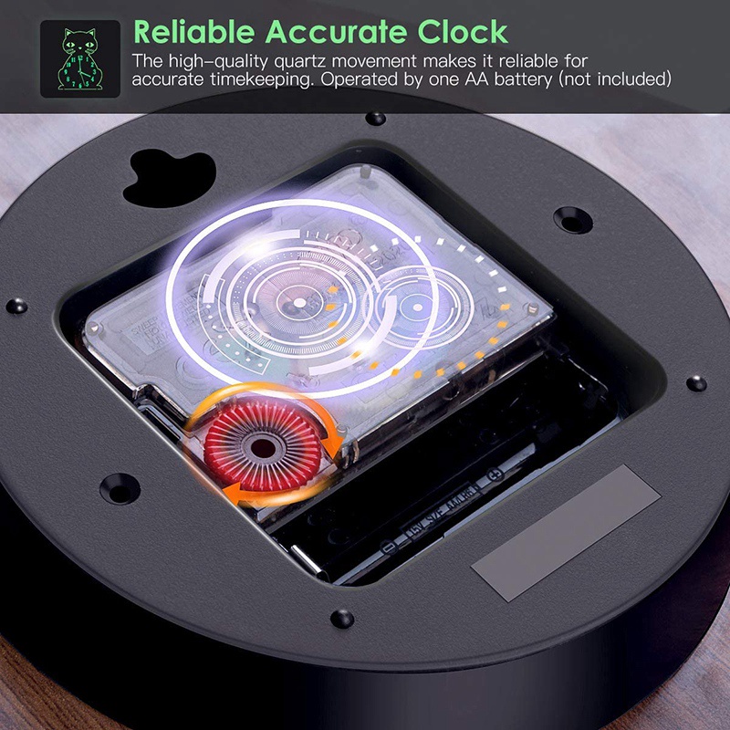 Đồng hồ treo tường dạ quang hình mèo dễ thương