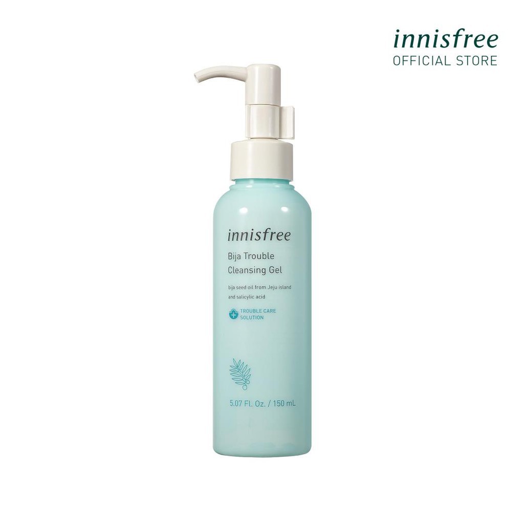 Gel tẩy trang cho da mụn, nhạy cảm Innisfree Jeju Bija Trouble Cleansing Gel 150ml - NiNiShop