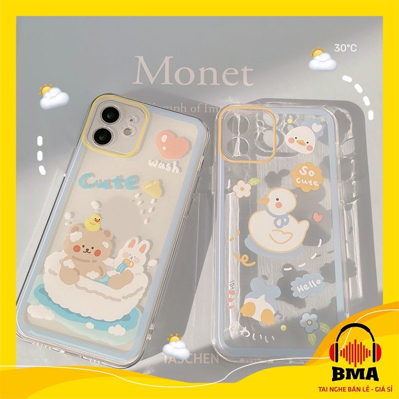 Ốp lưng xiaomi redmi 10C/note 10/note 8/note 8 pro/note 7/note 9s/note 9/redmi 9A/redmi 9/8A/8 mẫu Cute Duck n Bear _7