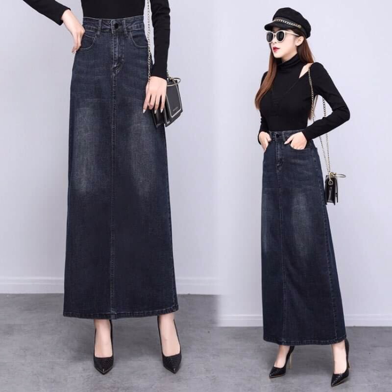 Chân váy jean dáng dài sang trọng NP2176