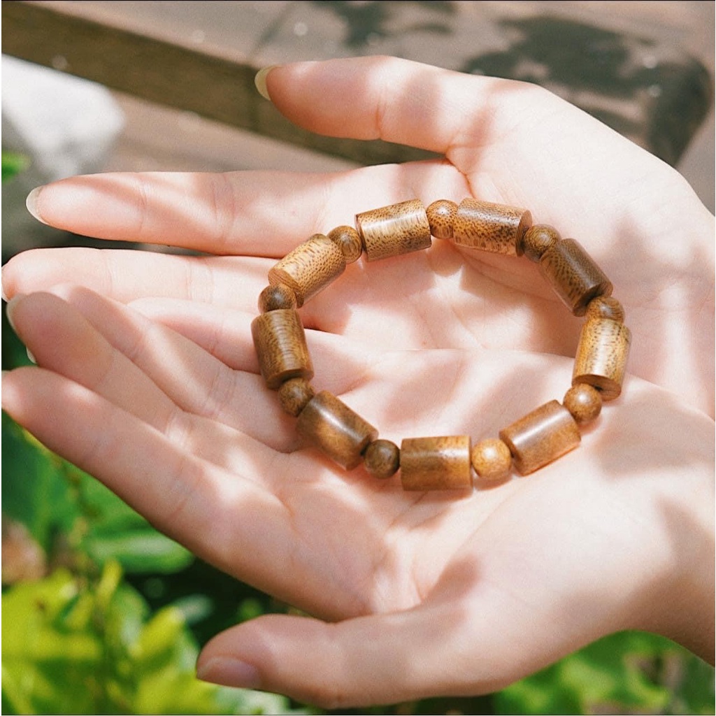 Vòng Tay Trầm Hương Trụ Trúc 8mm - 10mm - 12 mm Trầm Tốc Việt Thơm lâu May Mắn Tài Lộc
