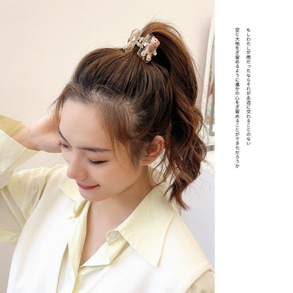 Kẹp Tóc Hình Cá Mập / Gấu Màu Ngà Thời Trang Cho Nữ
