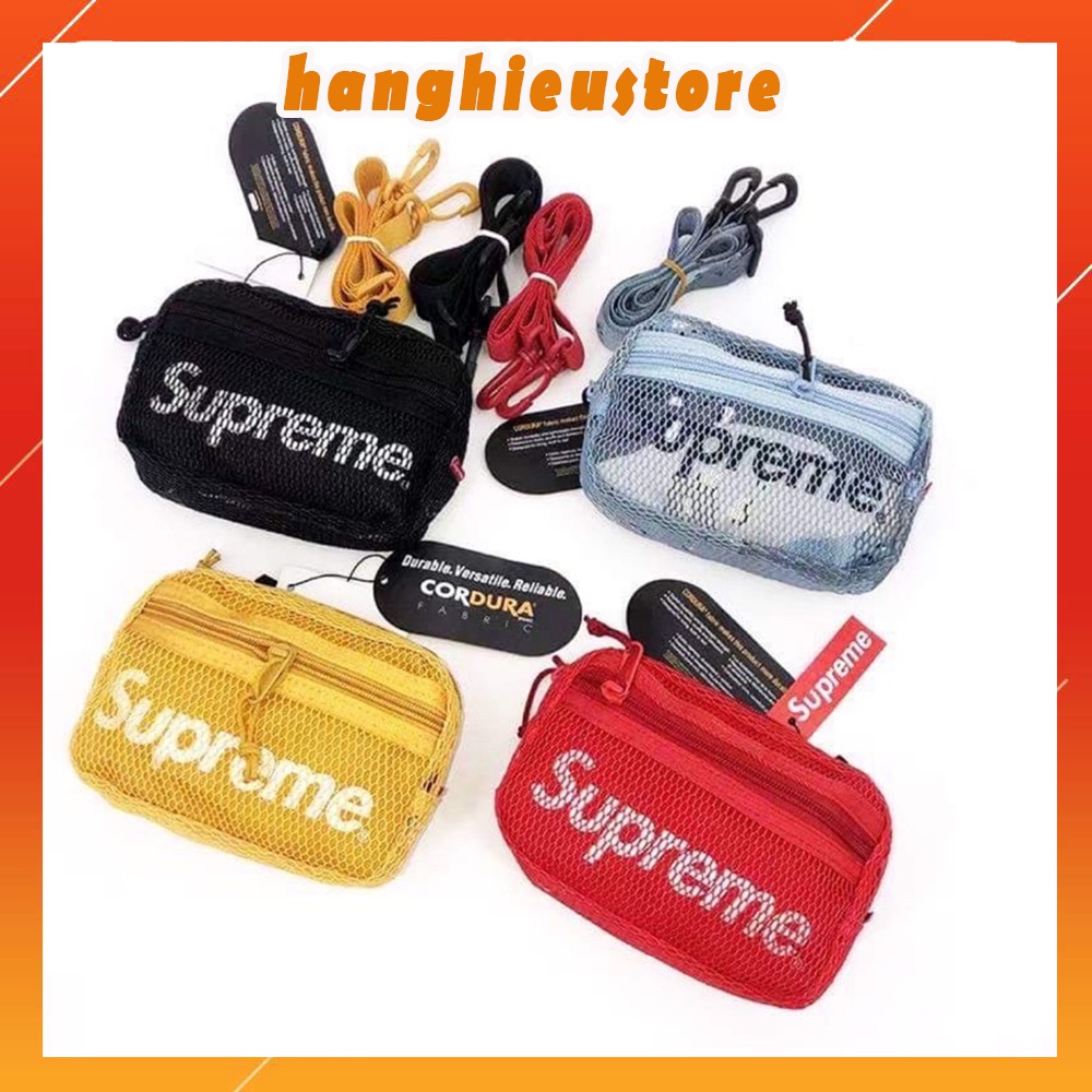Túi đeo chéo Mini SUPREME, Túi đeo chéo cho nam và nữ chất liệu Polyeste lưới, Kích thước 17x12x5cm